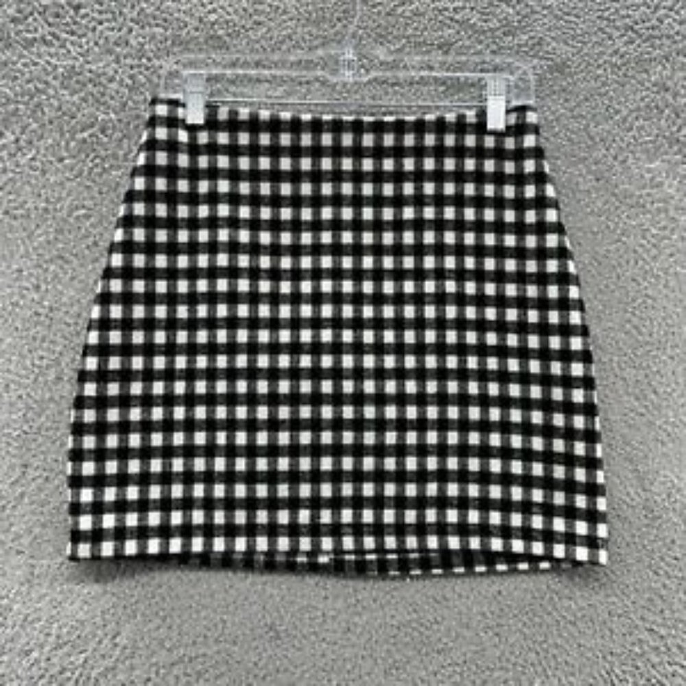 Primark Skirt Women's 4 Black & White Checkered Tube Skirt Ladies 4‎